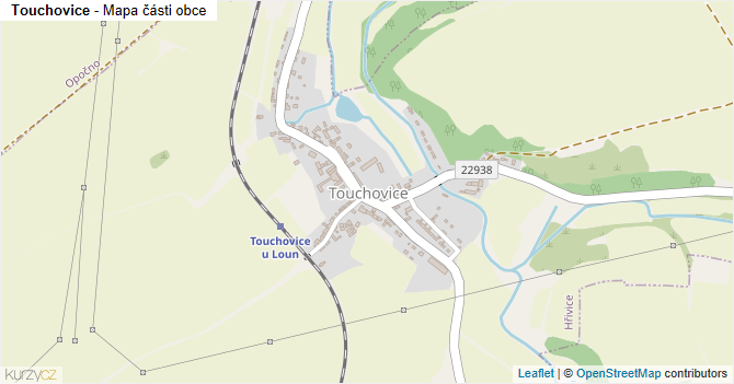 Touchovice - mapa části obce