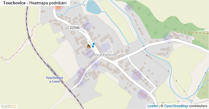 Touchovice - mapa podnikání