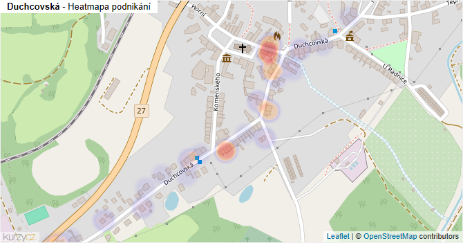 Duchcovská - mapa podnikání