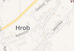 Hrob v obci Hrob - mapa části obce