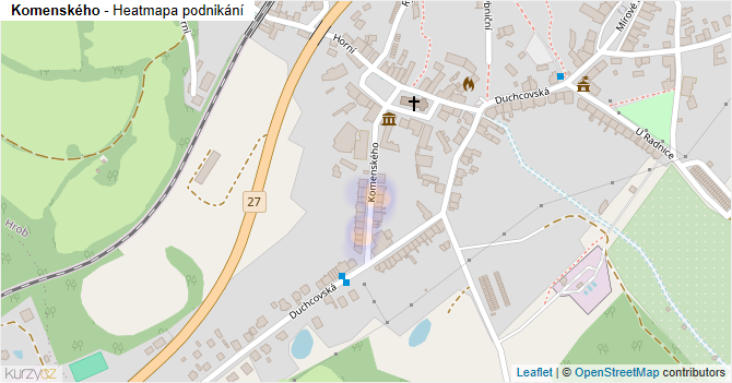 Komenského - mapa podnikání