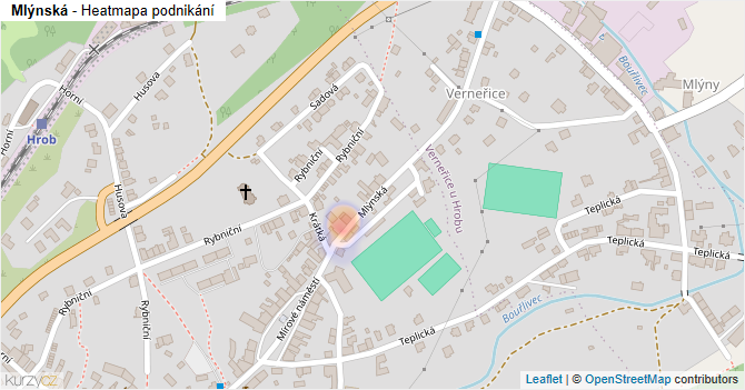 Mlýnská - mapa podnikání