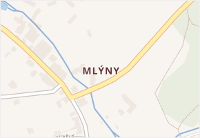 Mlýny v obci Hrob - mapa části obce
