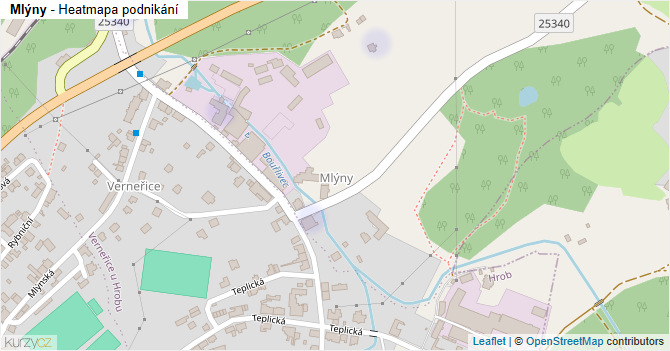 Mlýny - mapa podnikání