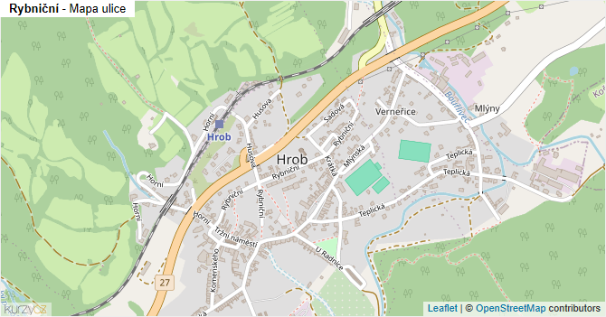 Rybniční - mapa ulice