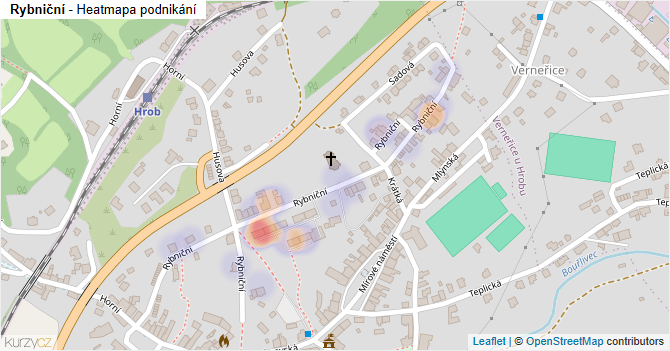 Rybniční - mapa podnikání
