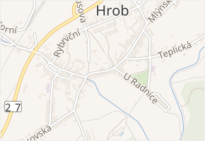 Teplická v obci Hrob - mapa ulice