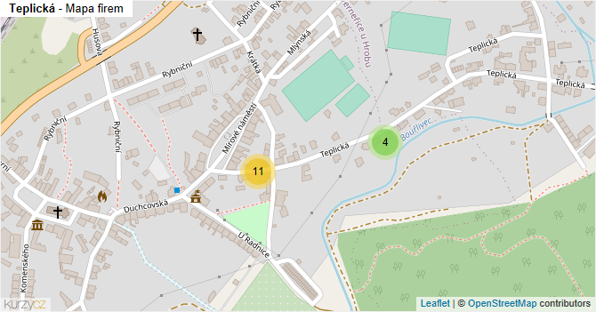 Teplická - mapa firem