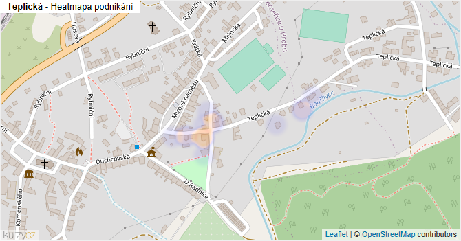 Teplická - mapa podnikání