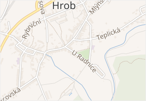 U Radnice v obci Hrob - mapa ulice
