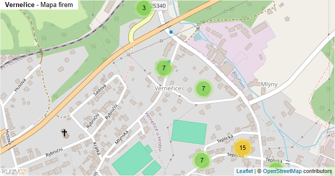 Verneřice - mapa firem