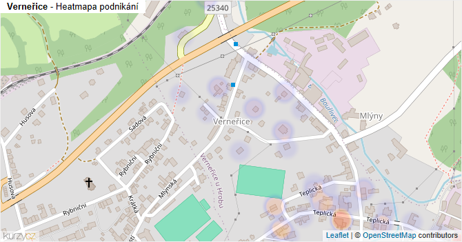 Verneřice - mapa podnikání