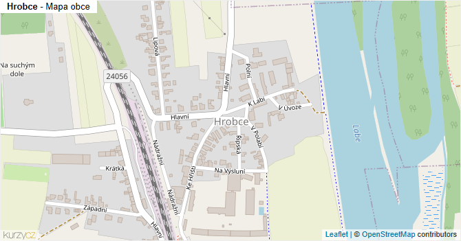 Hrobce - mapa obce