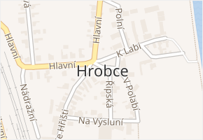 Hrobce v obci Hrobce - mapa části obce