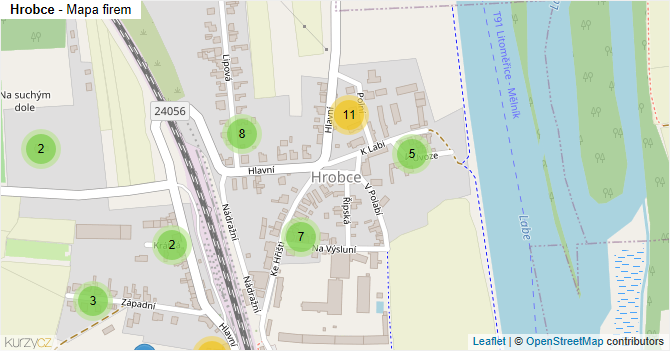 Hrobce - mapa firem
