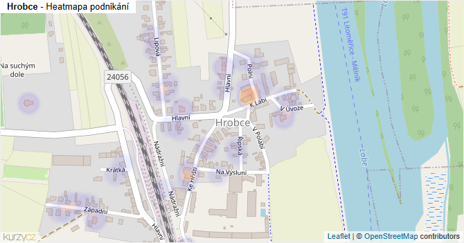 Hrobce - mapa podnikání