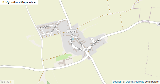 K Rybníku - mapa ulice
