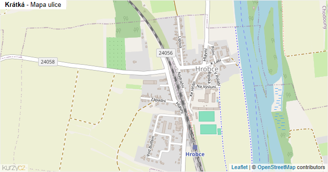 Krátká - mapa ulice
