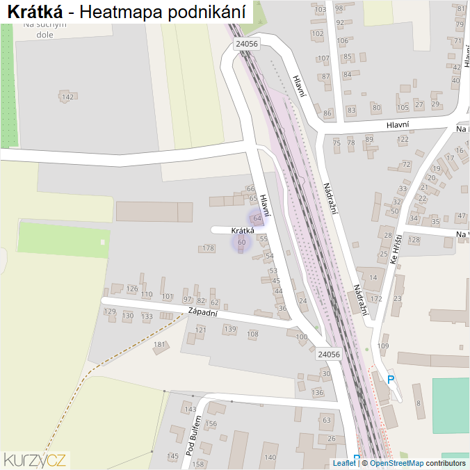 Mapa Krátká - Firmy v ulici.