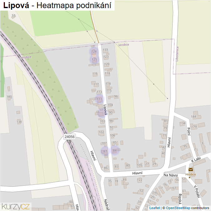 Mapa Lipová - Firmy v ulici.