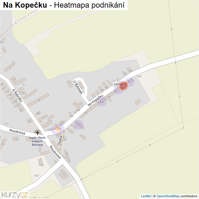 Mapa Na Kopečku - Firmy v ulici.