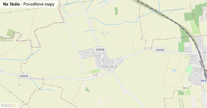 Na Skále - záplavové mapy stoleté vody