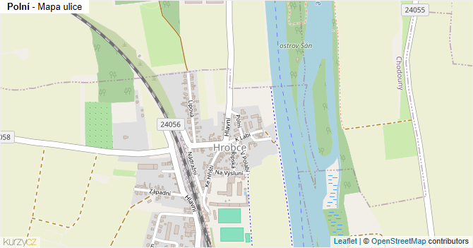 Polní - mapa ulice