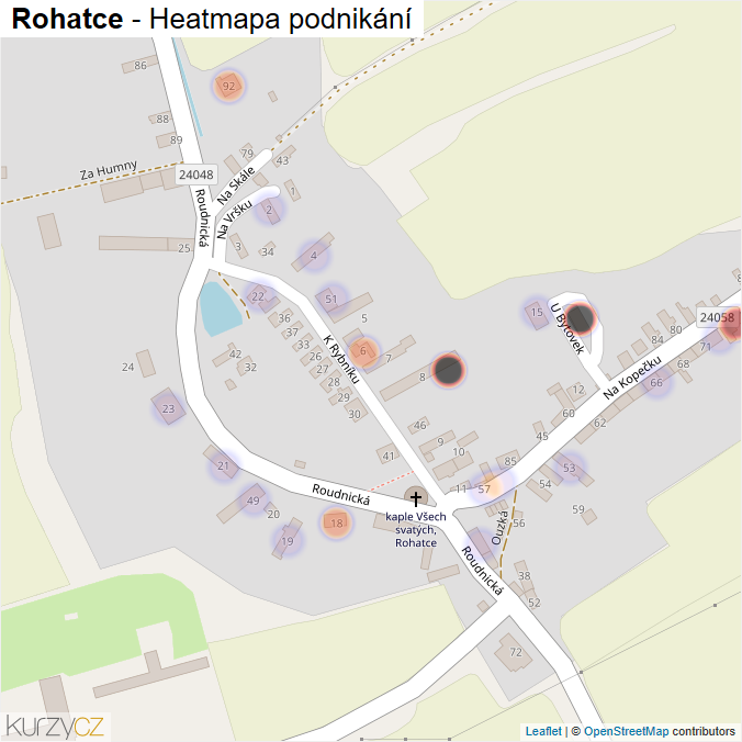 Mapa Rohatce - Firmy v části obce.