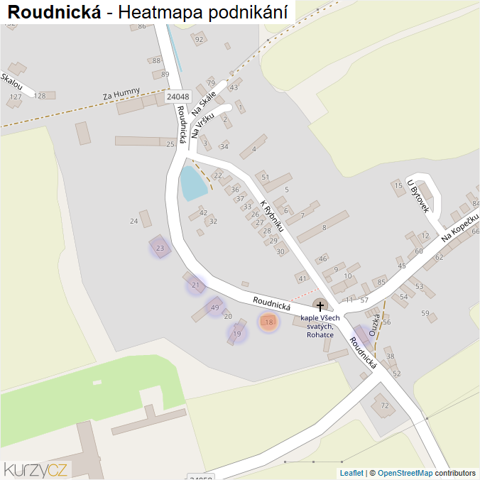 Mapa Roudnická - Firmy v ulici.
