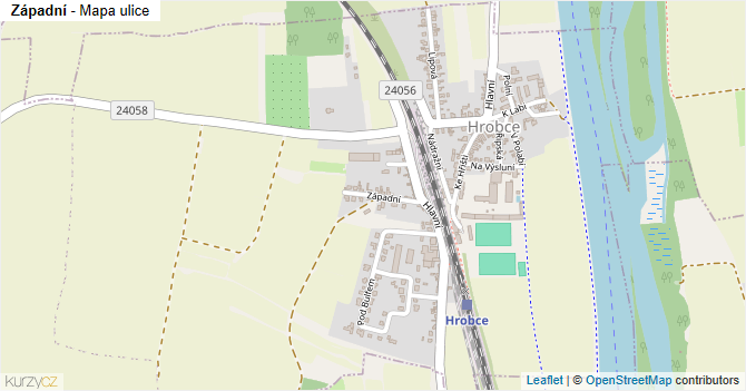 Západní - mapa ulice