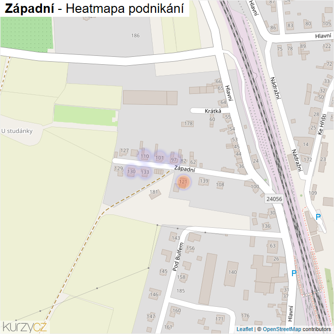 Mapa Západní - Firmy v ulici.