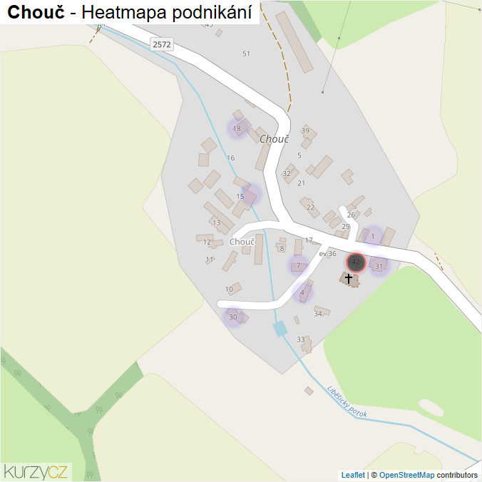 Mapa Chouč - Firmy v části obce.