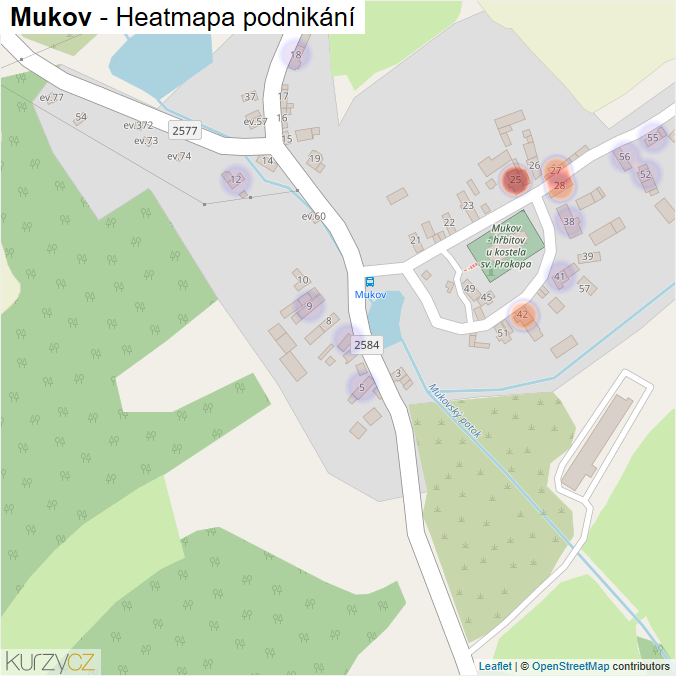 Mapa Mukov - Firmy v části obce.