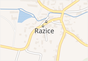 Razice v obci Hrobčice - mapa části obce