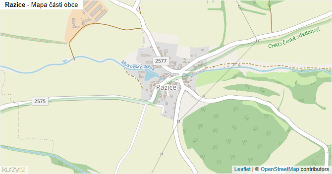 Razice - mapa části obce