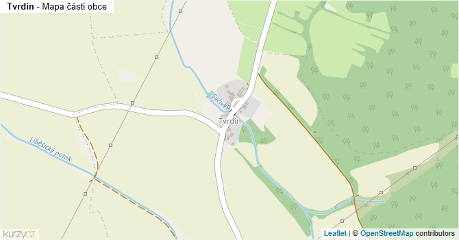 Tvrdín - mapa části obce