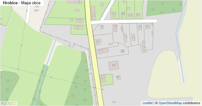 Hrobice - mapa obce