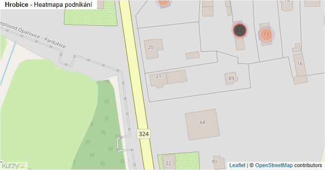 Hrobice - mapa podnikání