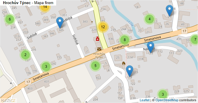 Hrochův Týnec - mapa firem