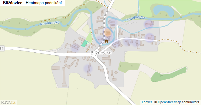 Blížňovice - mapa podnikání