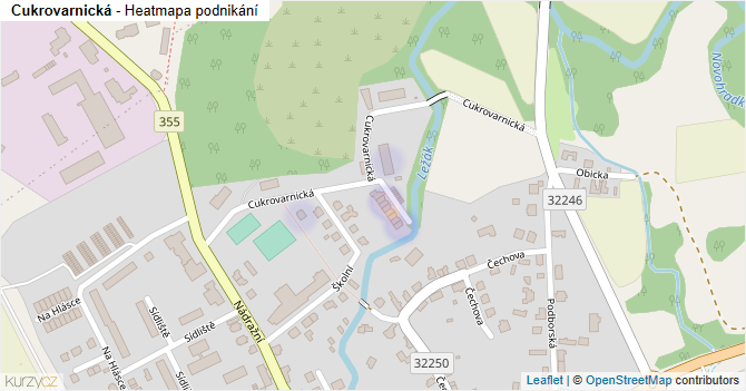 Cukrovarnická - mapa podnikání