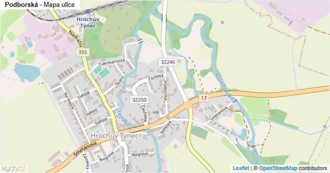 Podborská - mapa ulice