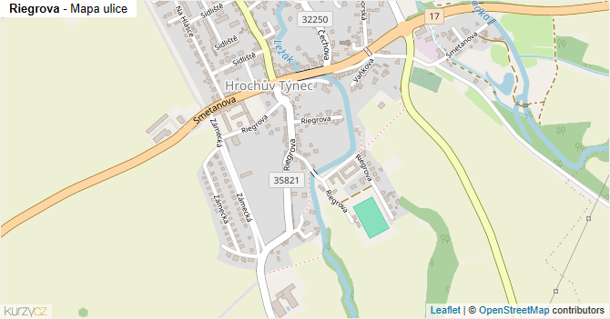 Riegrova - mapa ulice