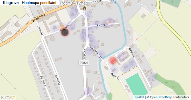Riegrova - mapa podnikání