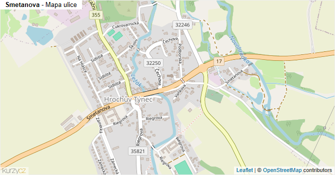 Smetanova - mapa ulice