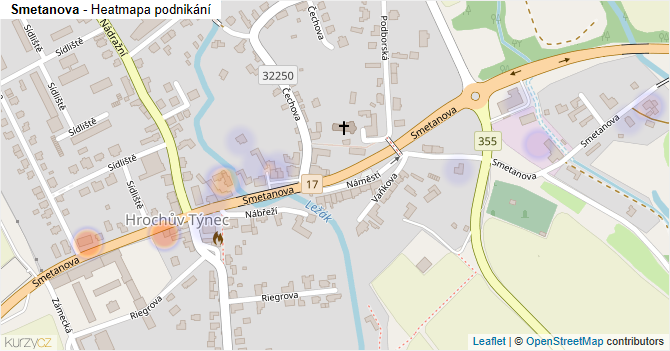 Smetanova - mapa podnikání