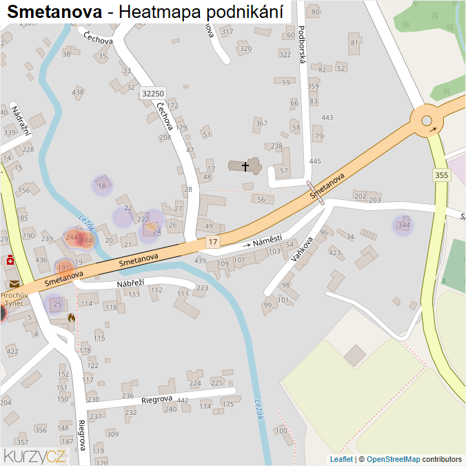 Mapa Smetanova - Firmy v ulici.
