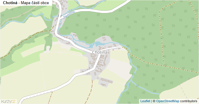 Chotiná - mapa části obce