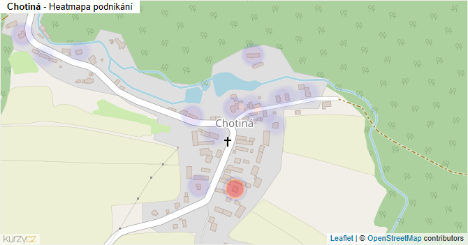 Chotiná - mapa podnikání