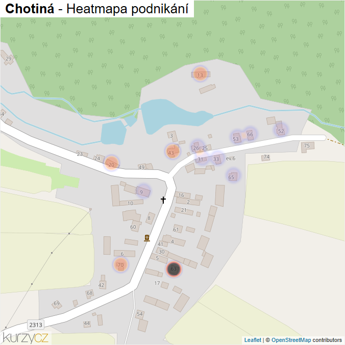 Mapa Chotiná - Firmy v části obce.